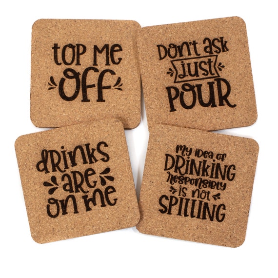 Cork Drink Coasters — Angry Ass