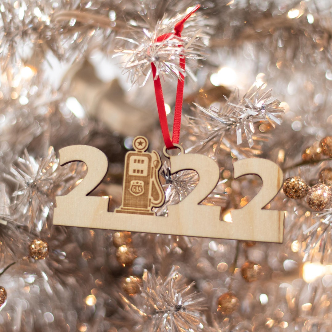 2022 Gas Pump Ornament Wood Christmas Tree Ornaments Unique Ready to