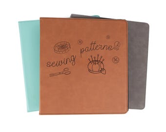Sewing Patterns Binder Organization Personalized Faux Leather | Sewing Quilter Quilting Gifts