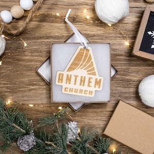Church BULK Personalized Custom Wood Ornaments | Unique Christmas Gift Charity Fundraiser Congregation Bible Study Ornament Service Favor