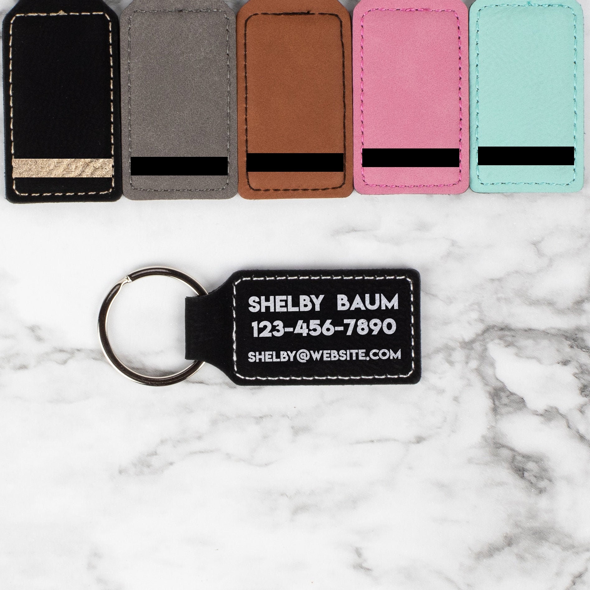 Personalized Business Bulk Keychains Faux Leather Custom | Etsy
