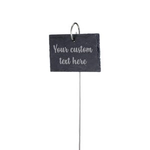 Custom Text Personalized Slate Plant Marker Stake Tall Hanging Label | Unique Garden Memorial Tree Sign