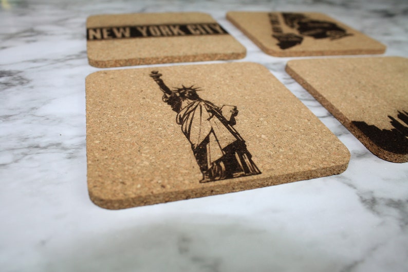 New York Themed Cork Coasters - Thumbnail 5