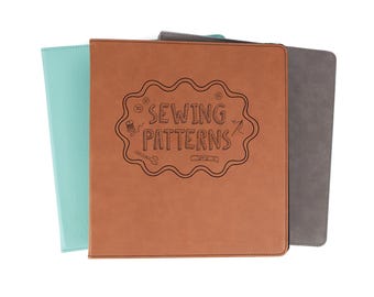 Sewing Patterns Binder Organization Personalized Faux Leather | Sewing Quilter Quilting Gifts