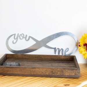 Infinity You & Me Metal Sign | Large Unique Steel Wall Art | Special Anniversary Wedding Gift