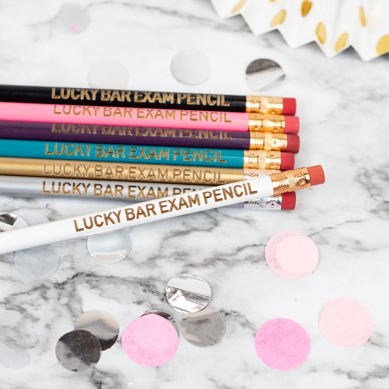 Lucky Bar Exam Pencil Cute Unique Pencil Motivational Office Supplies Stocking Stuffer image 1