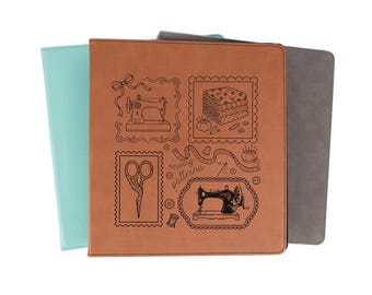 Sewing Patterns Binder Organization Personalized Faux Leather | Sewing Quilter Quilting Gifts