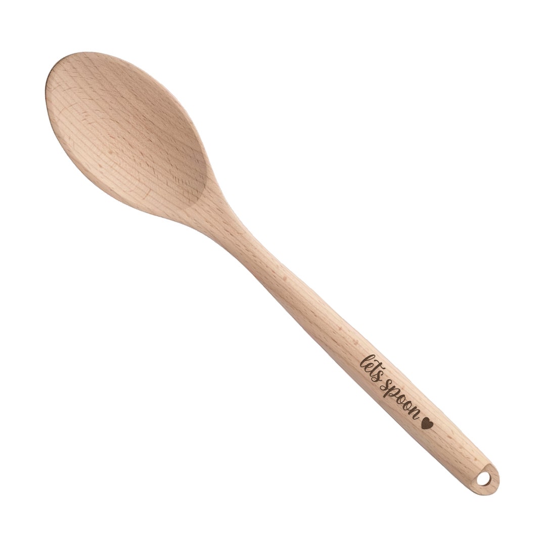 Send Spoons Lets Spoon Wood Spoon Serving Spoon | Unique Housewarming Wedding ...