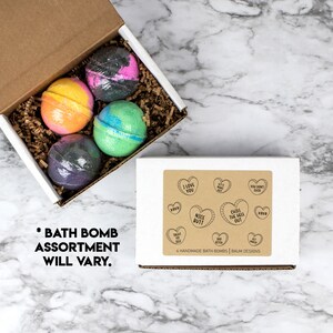 Mother&#39;s Day Conversation Hearts Bath Bomb 4pc Set | Handmade Bath Gift Set | Unique Funny Mother&#39;s Galentines Day Gift