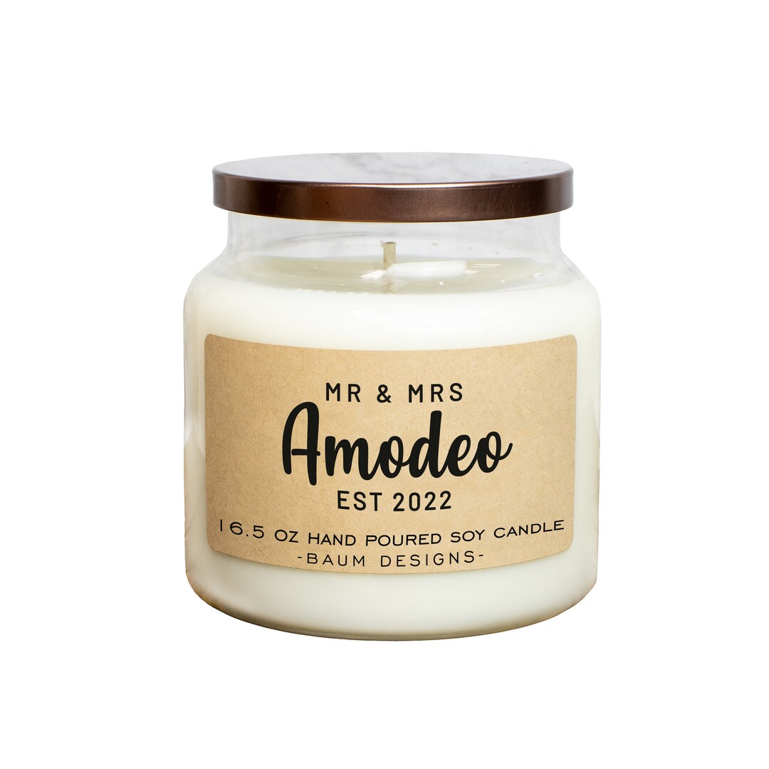 Personalized Mr & Mrs Wedding Anniversary Soy Candle | Funny 16.5 Oz ...