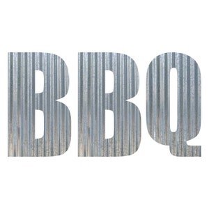 BBQ Metal Letters Corrugated Galvanized Metal | Word Business Sign Home Décor Barbecue Smokehouse Grilling Patio Decorations