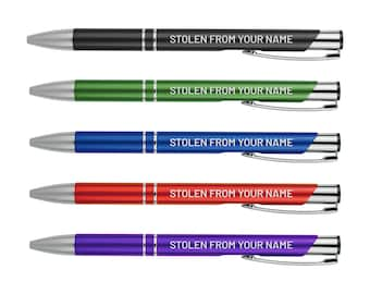 Personalized Stolen From Your Name | Funny Pens | Motivational Writing Tools Office Supplies Coworker Gifts Stocking Stuffer