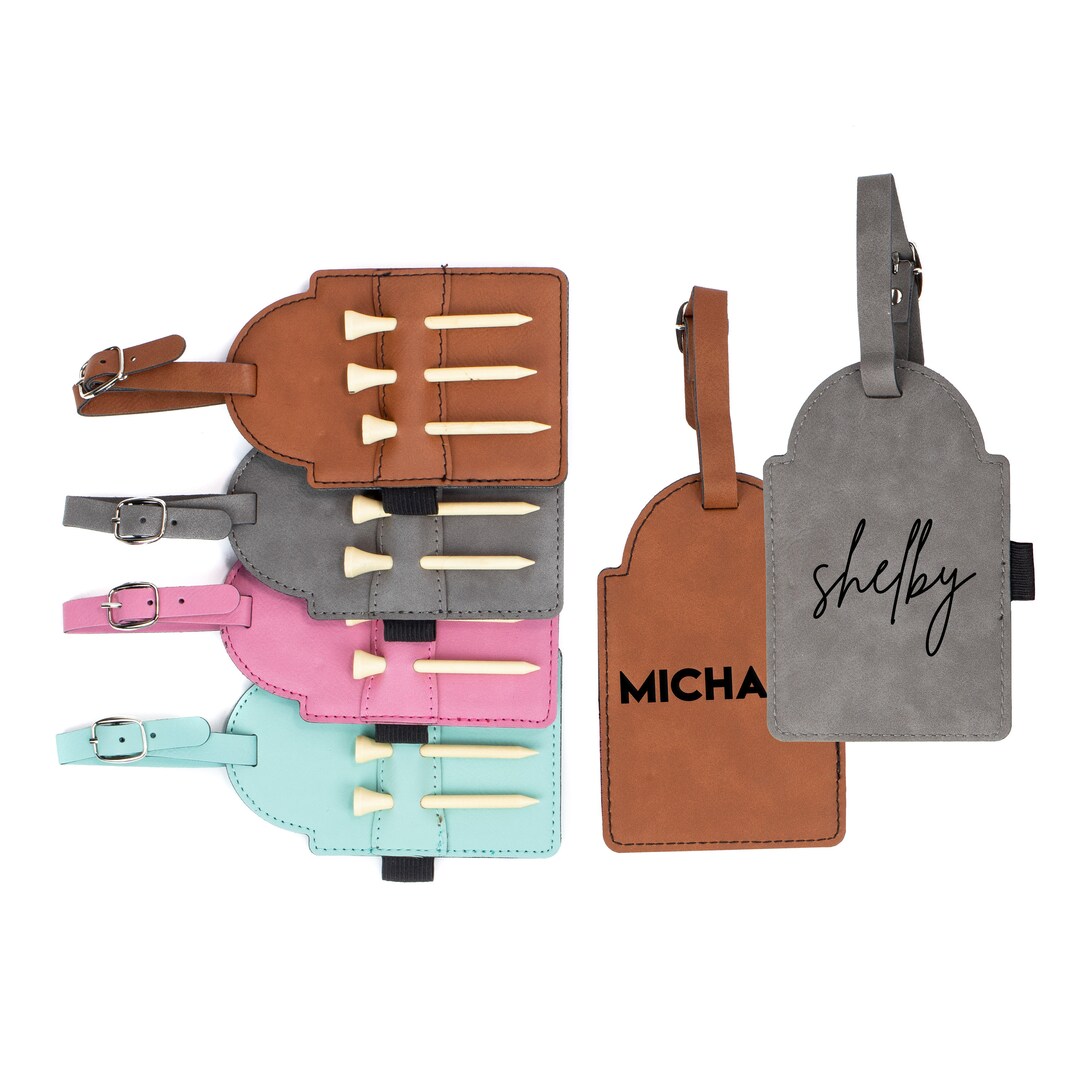 Personalized Golf Bag Tag | Faux Leather Golfing Gifts