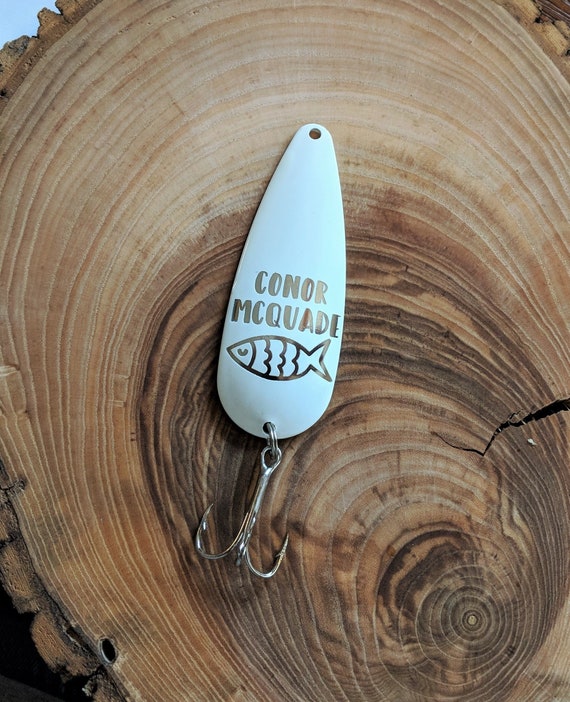 Personalized Name Fishing Lure White Spoon Unique Fishing Gift Custom Laser  Engraved Childrens Gift -  Denmark