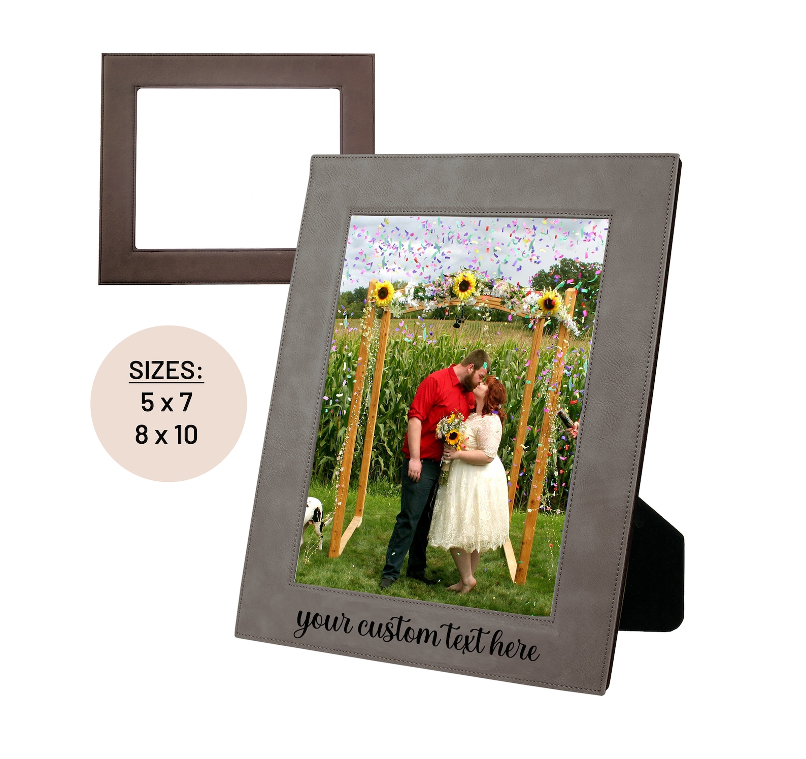 Custom Text Personalized Picture Frame Faux Leather Custom Etsy