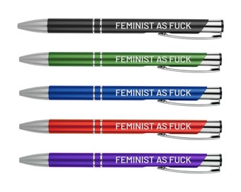 FEMINIST AS FUCK Pen | Funny Pens | Motivational Writing Tools Office Supplies Coworker Gifts Stocking Stuffer