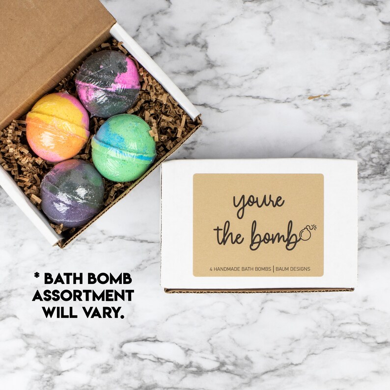 You're The Bomb Bath Bomb 4pc Set Handmade Bath Gift Set Unique Funny Mother's Day Gift image 1