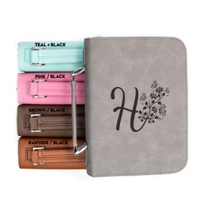Personalized Butterfly Monogram Bible Cover | Custom Faux Leather Bible Case Engraved Communion Confirmation Gift