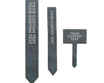Personalized Custom Text Plant Tags | Slate Planter Stakes Engraved Witty Sassy Garden Marker | Unique Gift Gardener Plants Planter