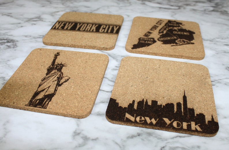 New York Themed Cork Coasters - Thumbnail 3