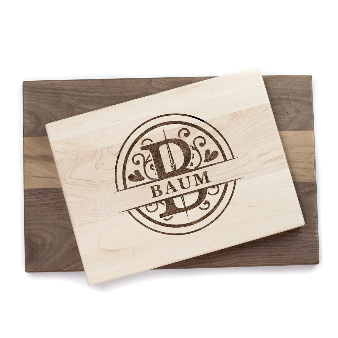 Personalized Monogram Cutting Board Maple or Walnut Unique Etsy
