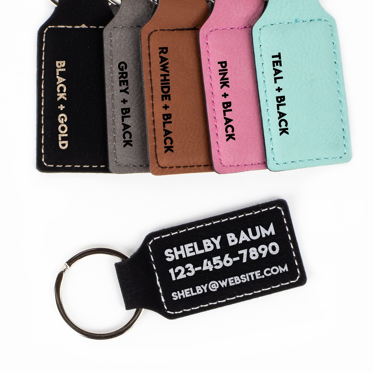Personalized Business Bulk Keychains Faux Leather Custom | Etsy