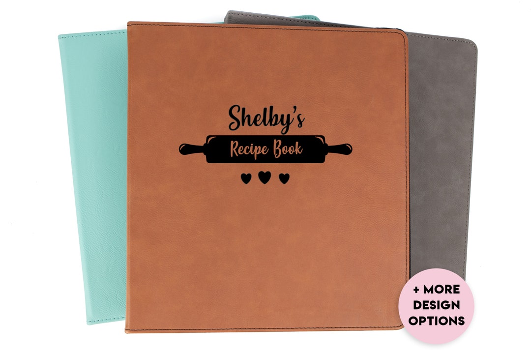 Personalized Recipe Book Binder Faux Leather Meal Planning Planner