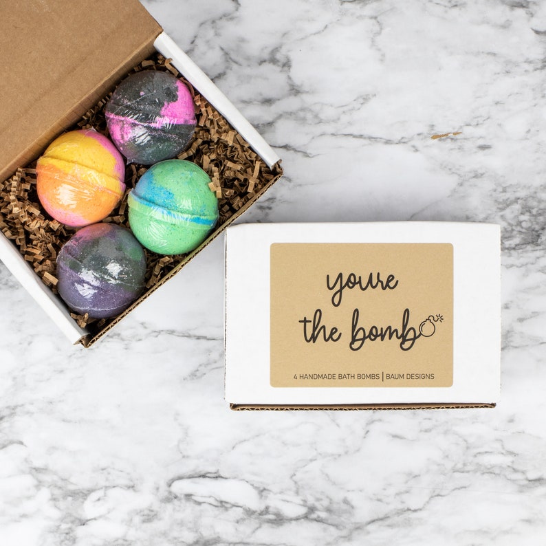 You're The Bomb Bath Bomb 4pc Set Handmade Bath Gift Set Unique Funny Mother's Day Gift image 3