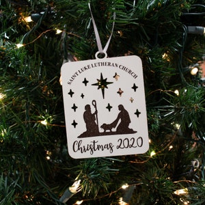 Church BULK Personalized Custom Wood Ornaments | Unique Christmas Gift Charity Fundraiser Congregation Bible Study Ornament Service Favor