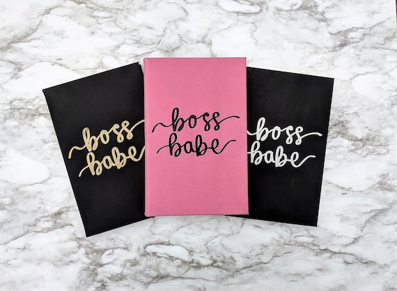 BOSS BABE Journal Hand Lettered Faux Leather Foiled Metallic