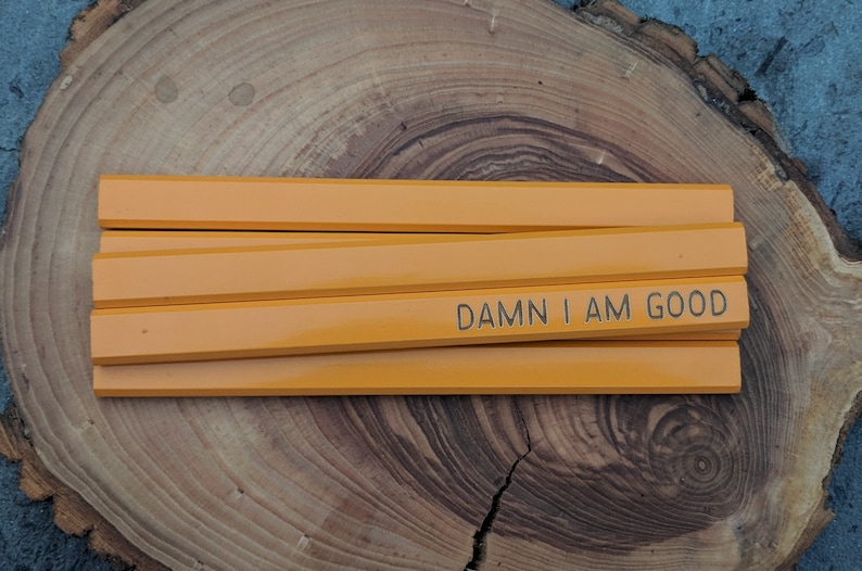 Damn I Am Good Carpenters Construction Tradesman Pencils Unique Funny Ready To Ship Gift for Him Stocking Stuffer For Him Handyman Gift image 3