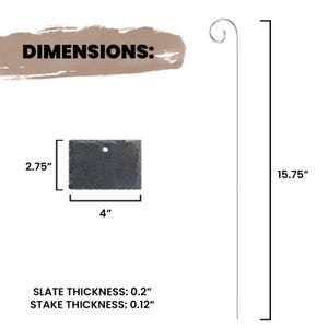 Custom Text Personalized Slate Plant Marker Stake Tall Hanging Label | Unique Garden Memorial Tree Sign