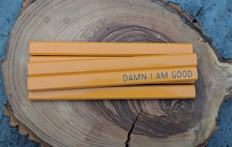 Damn I Am Good Carpenters Construction Tradesman Pencils Unique Funny Ready To Ship Gift for Him Stocking Stuffer For Him Handyman Gift image 2