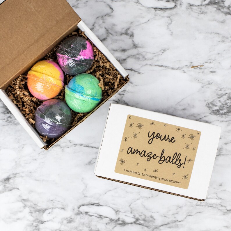 You're Amazeballs Bath Bomb 4pc Set Handmade Bath Gift Etsy