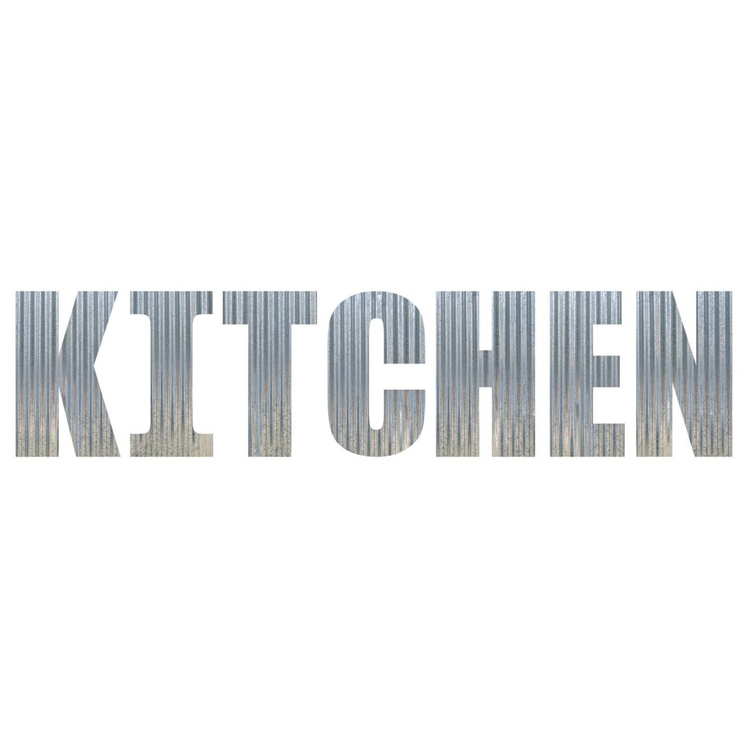 KITCHEN Metal Letters Corrugated Galvanized Metal Word Business Sign ...