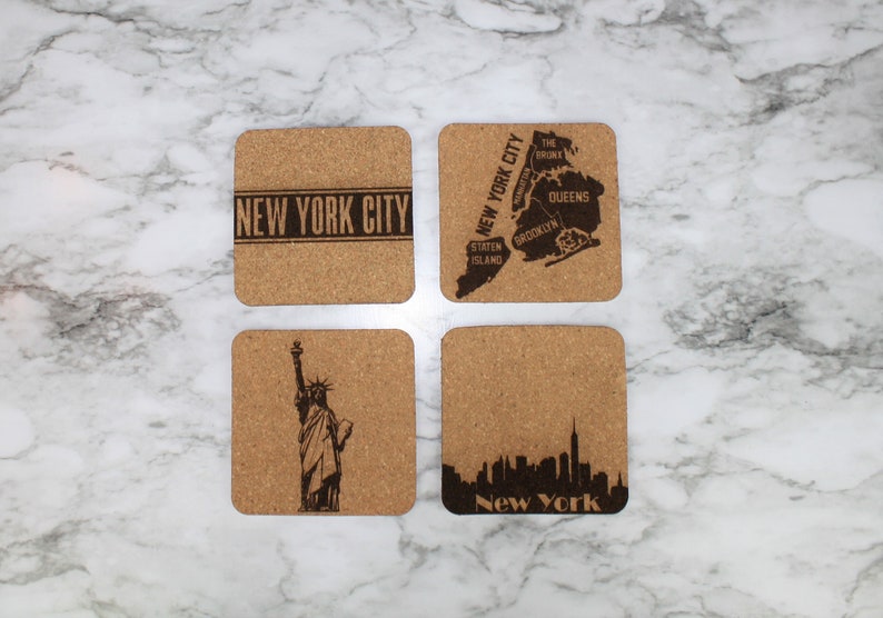 New York Themed Cork Coasters - Thumbnail 4