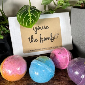 You're The Bomb Bath Bomb 4pc Set Handmade Bath Gift Set Unique Funny Mother's Day Gift image 2