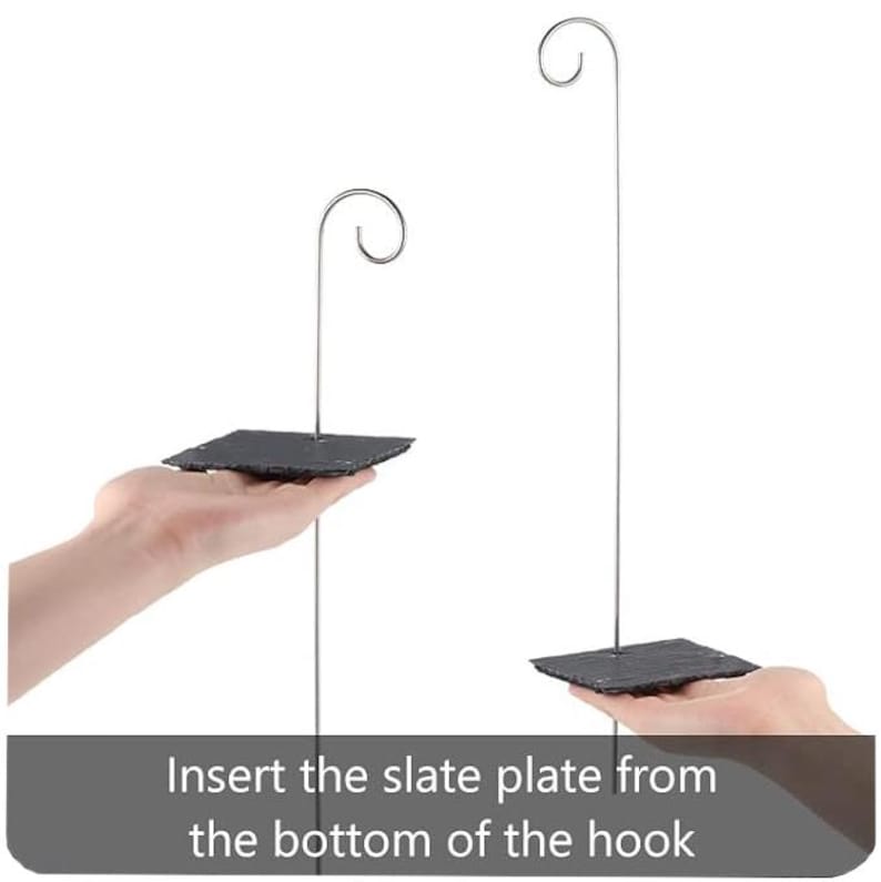 Custom Text Personalized Slate Plant Marker Stake Tall Hanging Label | Unique Garden Memorial Tree Sign