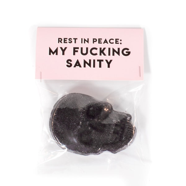 Rest In Peace: My Fucking Sanity Skull Bath Bomb | Handmade Funny Bath Gift Sugarskull Skeleton Stress Relief Bombs Mother's Day Gift