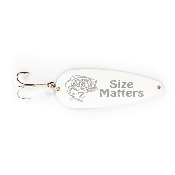 Size Matters Fishing Lure Funny Fishing Quote Custom White Fishing Lure  Spoon Laser Engraved -  Canada