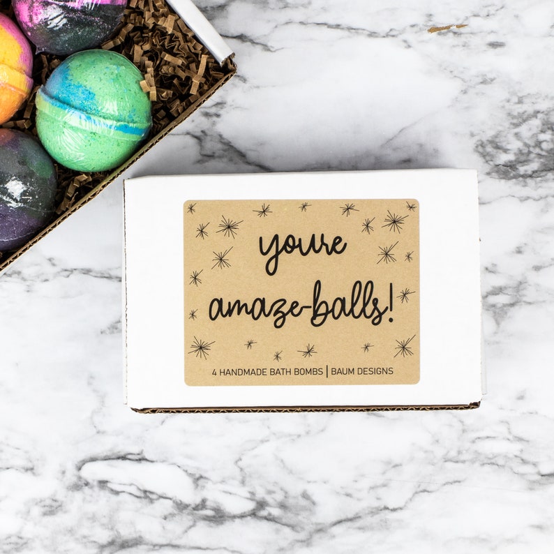 You're AmazeBalls Bath Bomb 4pc Set Handmade Bath Gift Etsy