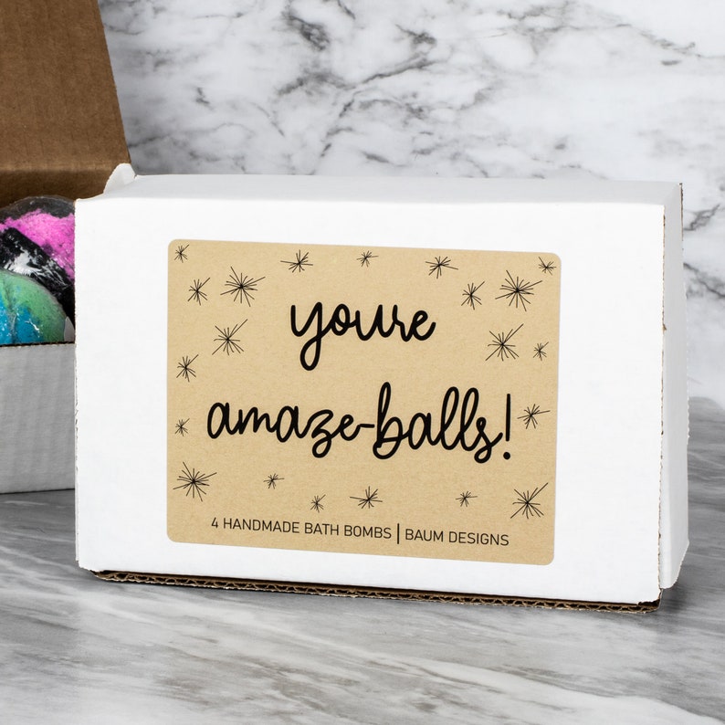 You're Amazeballs Bath Bomb 4pc Set Handmade Bath Gift Etsy