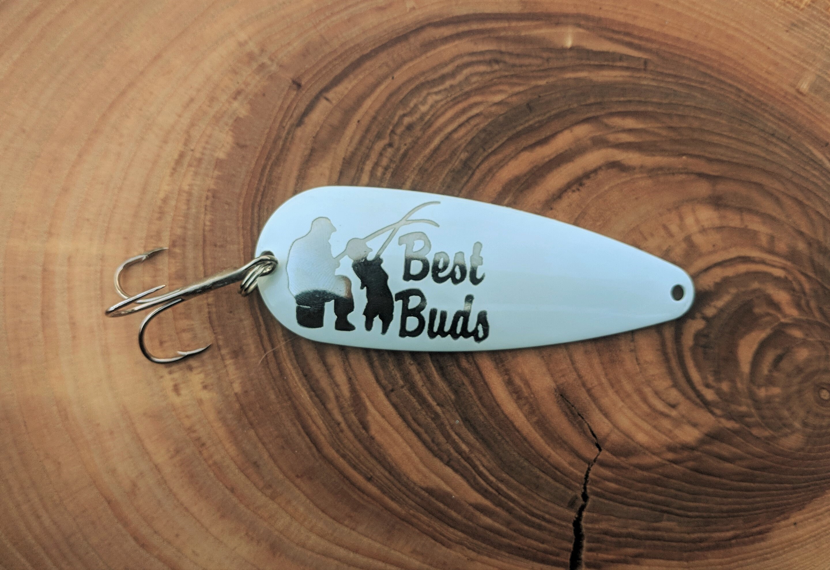 buds fishing lures Best Buds Fishing Lure | Father and Son/ Daughter Fathers Day Fishers Gift  | Custom White Fishing Lure Spoon Laser Engraved