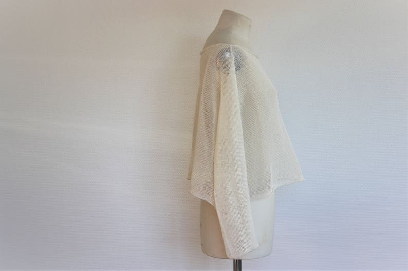 summer sweater skin-friendly Short Women/'s knit sweater 100/% linen in nature white organic yarn women knitted sweater pure linen knit