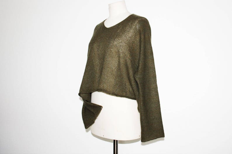slow fashion knitted winter sweater loose mohair knit women Women/'s knit sweater mohair /& Merino mix in casual layer look