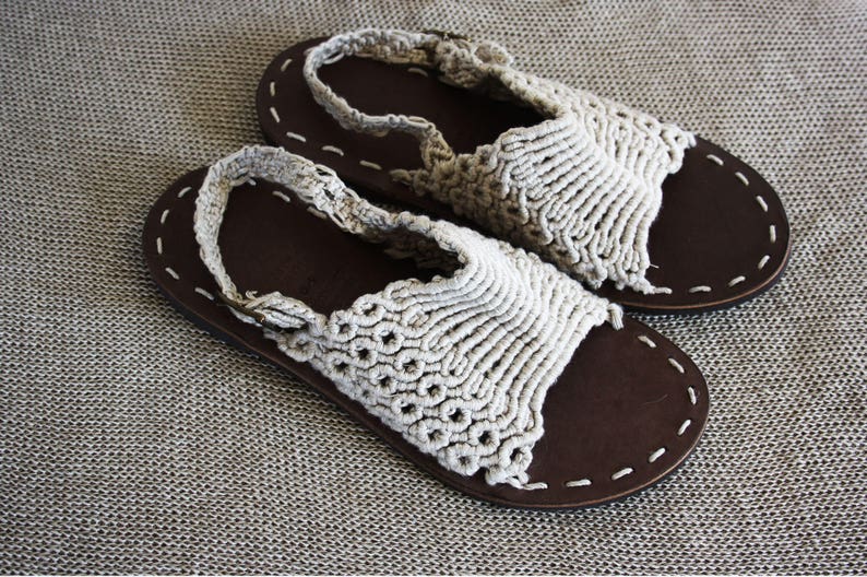 Makramee slingbacks 100/% linen nature ultra lightweight flax sandal-summer must have natural linen slingbacks macramee design shoes