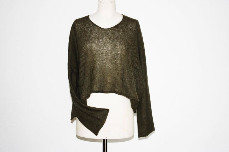 slow fashion knitted winter sweater loose mohair knit women Women/'s knit sweater mohair /& Merino mix in casual layer look