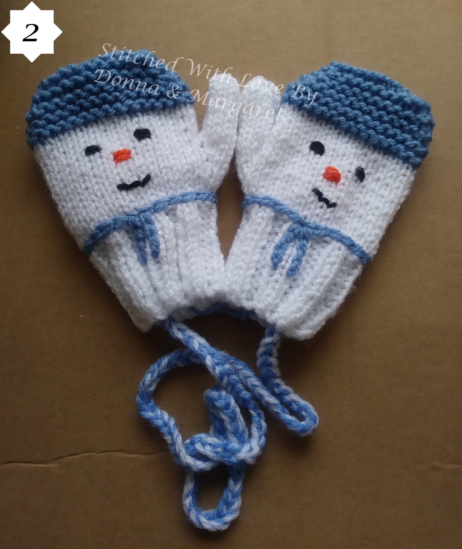 Hand Knitted Childrens Mittens in the Style of Snowmen Sizes Etsy UK