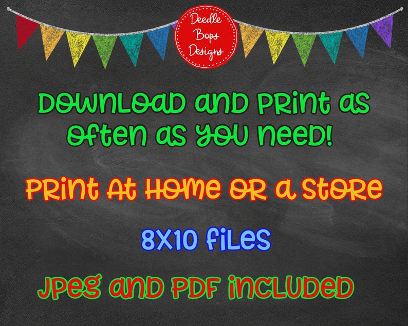 Fourth Grade Chalkboard Digital Printable INSTANT DOWNLOAD Next Stop 4th Grade School Photo Prop Elementary School Prop Party Decor