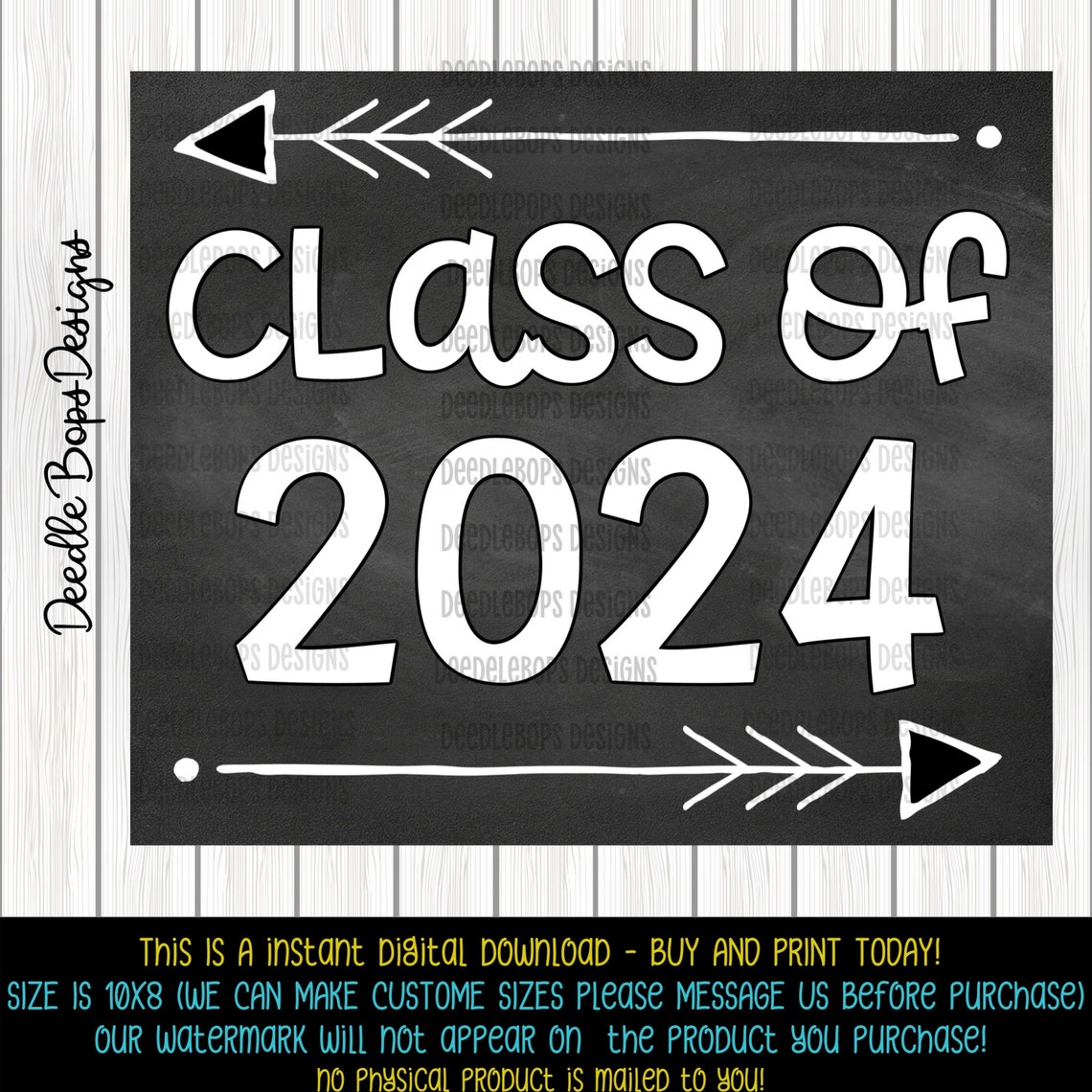 Class of 2024 High School Photo Prop Sign Printable Etsy